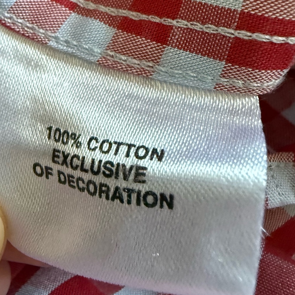 TailorByrd Large Red Gingham Button Down Shirt Me… - image 6